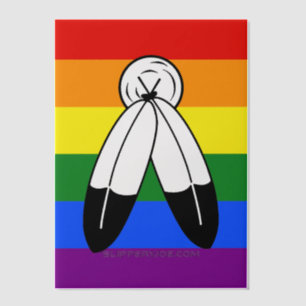 SlipperyJoe's two-spirit pride flag Indigenous sym Vellum Invitations