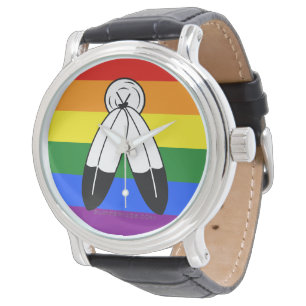 SlipperyJoe's two-spirit pride flag Indigenous sym Watch