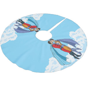 Slipperyjoe's two superheroes kissing characters f brushed polyester tree skirt