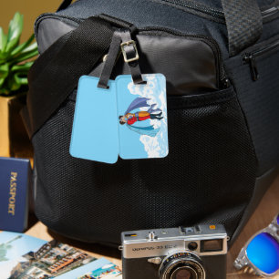Slipperyjoe's two superheroes kissing characters f luggage tag