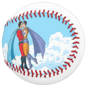 Slipperyjoe's two superheroes kissing characters f softball