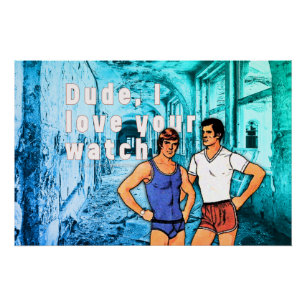 SlipperyJoe's underwear two men cartoon abandoned  Poster