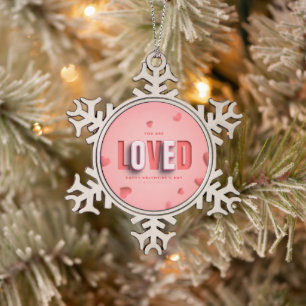 SlipperyJoe's Valentine's Day gifts romantic tone  Snowflake Pewter Christmas Ornament