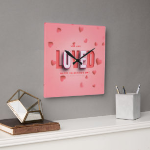 SlipperyJoe's Valentine's Day gifts romantic tone Square Wall Clock