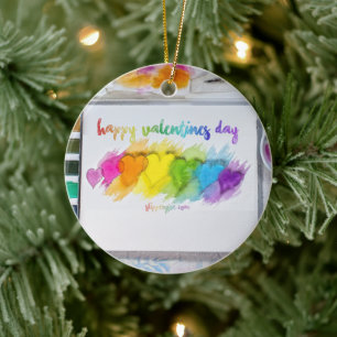 SlipperyJoe's Valentine's Day sentiment LGBTQ+ gay Ceramic Tree Decoration