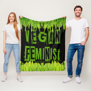 SlipperyJoe's vegan feminist attention-grabbing br Fleece Blanket