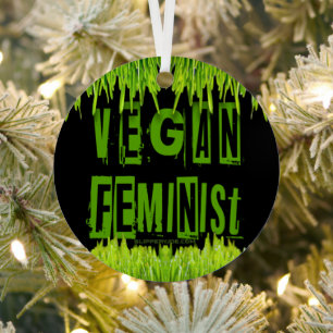 SlipperyJoe's vegan feminist attention-grabbing br Metal Tree Decoration