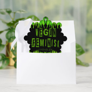 SlipperyJoe's vegan feminist attention-grabbing br Tree Decoration Card