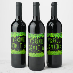 SlipperyJoe's vegan feminist attention-grabbing br Wine Label
