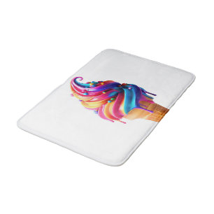 SlipperyJoe's vibrant ice cream cone food classic  Bath Mat