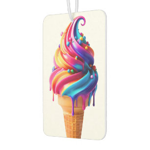SlipperyJoe's vibrant ice cream cone food classic Car Air Freshener