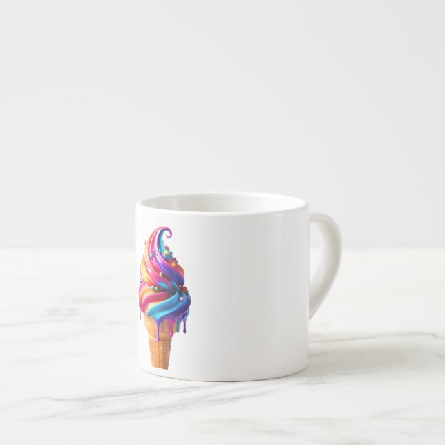 SlipperyJoe's vibrant ice cream cone food classic  Espresso Cup (Front Right)