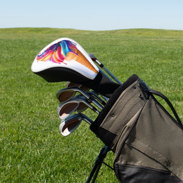 SlipperyJoe's vibrant ice cream cone food classic  Golf Head Cover (In Situ)
