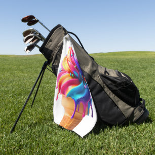 SlipperyJoe's vibrant ice cream cone food classic Golf Towel
