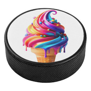 SlipperyJoe's vibrant ice cream cone food classic  Hockey Puck