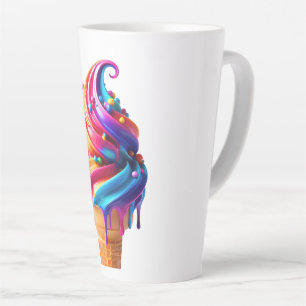 SlipperyJoe's vibrant ice cream cone food classic Latte Mug