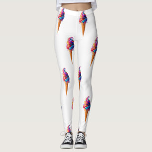 SlipperyJoe's vibrant ice cream cone food classic Leggings