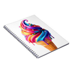 SlipperyJoe's vibrant ice cream cone food classic  Notebook