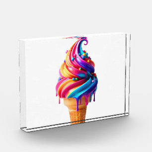SlipperyJoe's vibrant ice cream cone food classic Photo Block