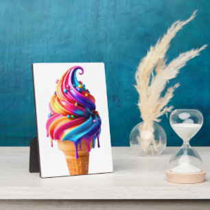 SlipperyJoe's vibrant ice cream cone food classic Plaque