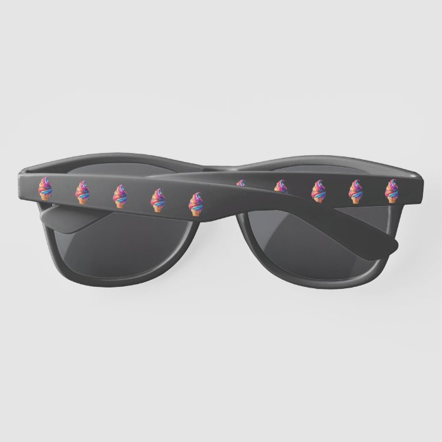 SlipperyJoe's vibrant ice cream cone food classic  Sunglasses (Back)