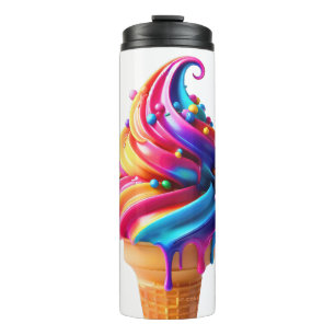 SlipperyJoe's vibrant ice cream cone food classic  Thermal Tumbler