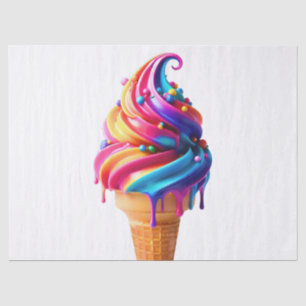 SlipperyJoe's vibrant ice cream cone food classic  Tissue Paper