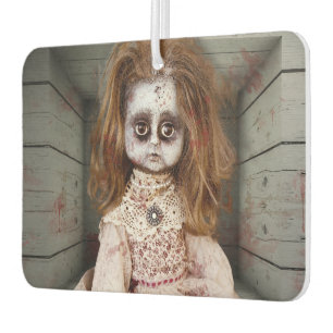 SlipperyJoe's vintage haunted porcelain doll creep Car Air Freshener