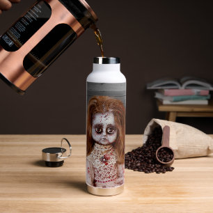 SlipperyJoe's vintage haunted porcelain doll creep Water Bottle