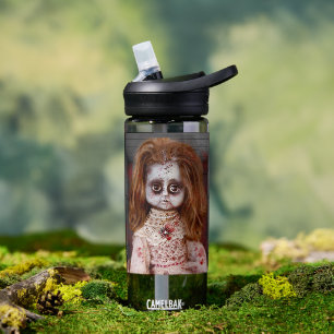 SlipperyJoe's vintage haunted porcelain doll creep Water Bottle