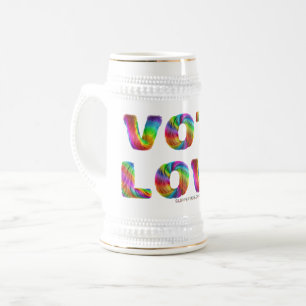 SlipperyJoe's vote love equality gay pride gifts L Beer Stein