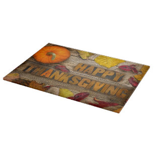 SlipperyJoe's warm fall themed Thanksgiving golden Cutting Board