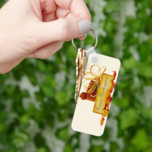 SlipperyJoe's warm festive Thanksgiving vibe rusti Key Ring