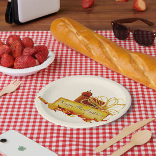SlipperyJoe's warm festive Thanksgiving vibe rusti Paper Plate
