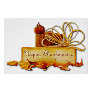 SlipperyJoe's warm festive Thanksgiving vibe rusti Poster