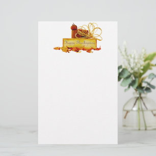 SlipperyJoe's warm festive Thanksgiving vibe rusti Stationery