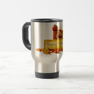 SlipperyJoe's warm festive Thanksgiving vibe rusti Travel Mug