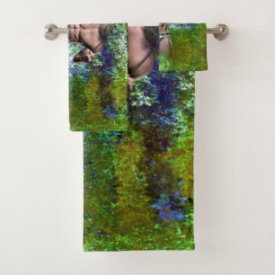 SlipperyJoe's white muscular sexy man speedo black Bath Towel Set