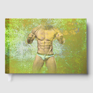 SlipperyJoe's white muscular sexy man speedo black Guest Book