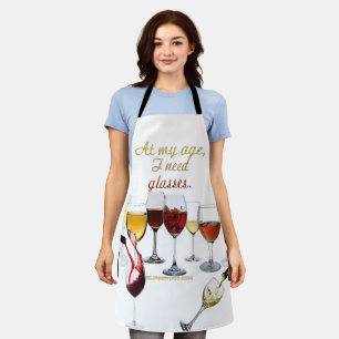 SlipperyJoe's wine drinkware cheeky pun red white  Apron