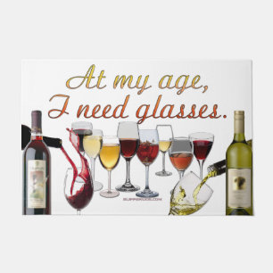 SlipperyJoe's wine drinkware cheeky pun red white  Doormat