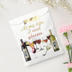 SlipperyJoe's wine drinkware cheeky pun red white  Favour Bags