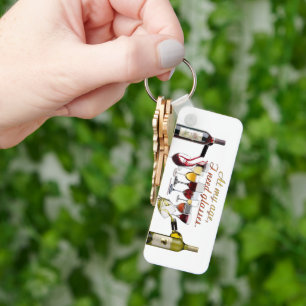 SlipperyJoe's wine drinkware cheeky pun red white  Key Ring