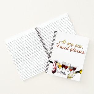 SlipperyJoe's wine drinkware cheeky pun red white Notebook