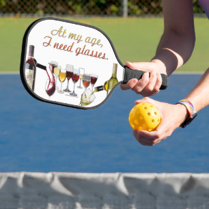 SlipperyJoe's wine drinkware cheeky pun red white Pickleball Paddle