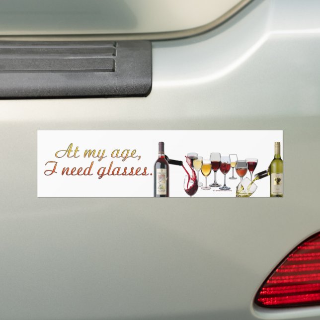 SlipperyJoe's Wine Glasses fermented grapes wine p Bumper Sticker (On Car)