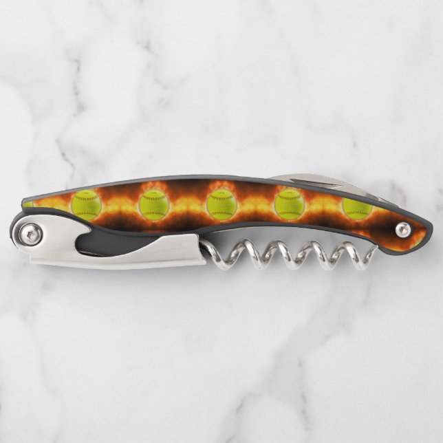 SlipperyJoe's yellow softball fireball flames rasp Corkscrew (Front)