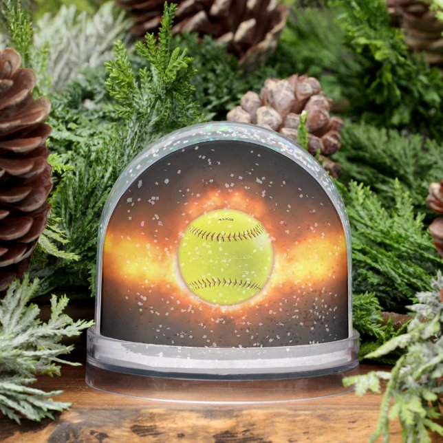 SlipperyJoe's yellow softball fireball flames rasp Snowglobe (Winter)