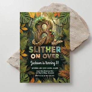 Slither On Over Reptile Jungle 8th Birthday Invitation