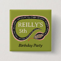 Slither Snake Kid's Birthday Party Pin Button